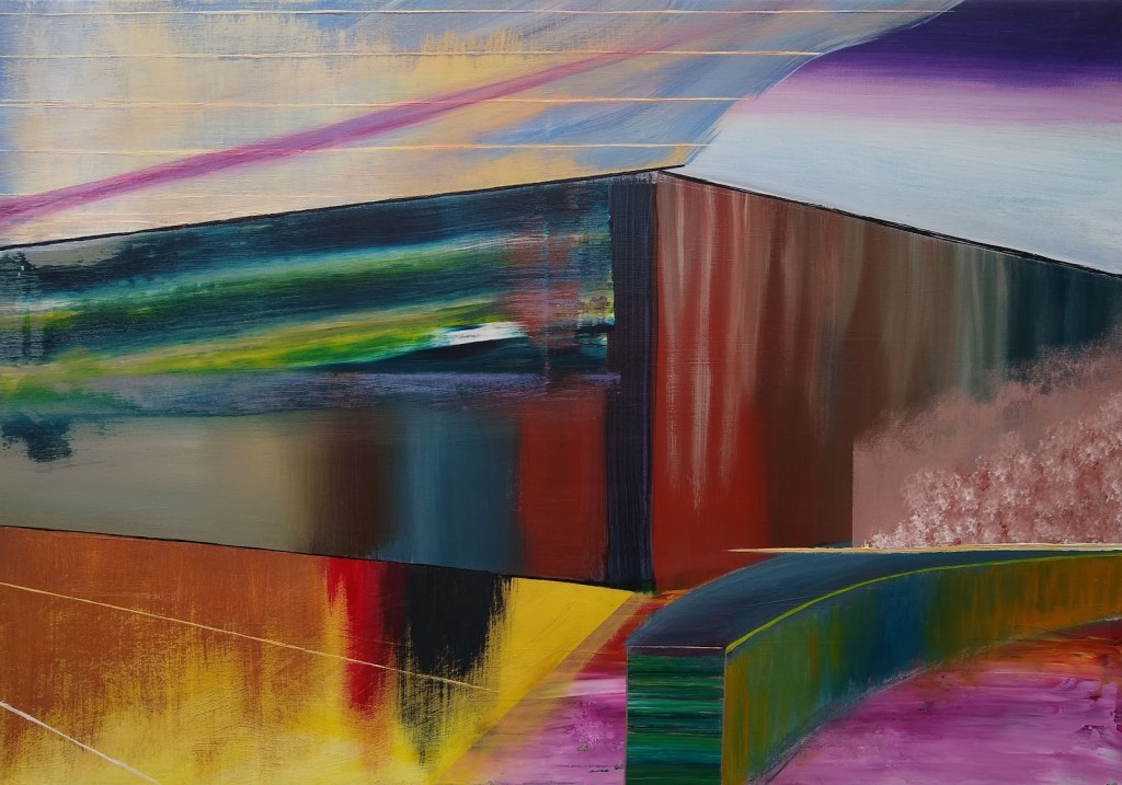 Full abstract acrylic painting.
Volledig abstract acryl schilderij.